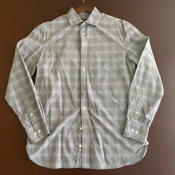 John Varvatos USA Regular Fit Dress Shirt Blue 15 - Picture 1 of 5